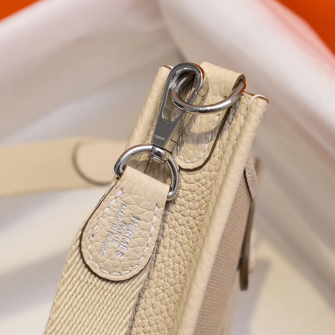 HERMES Shoulder Bags Canvas Leather (Beige-White) 16X29CM I50202608090438 - Image 3
