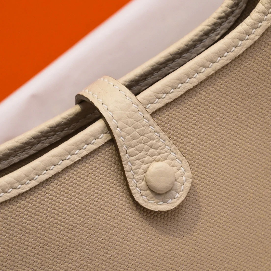 HERMES Shoulder Bags Canvas Leather (Beige-White) 16X29CM I50202608090438 - Image 6