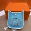 HERMES Shoulder Bags Canvas Leather (Blue-White) 16CM I50202608090127