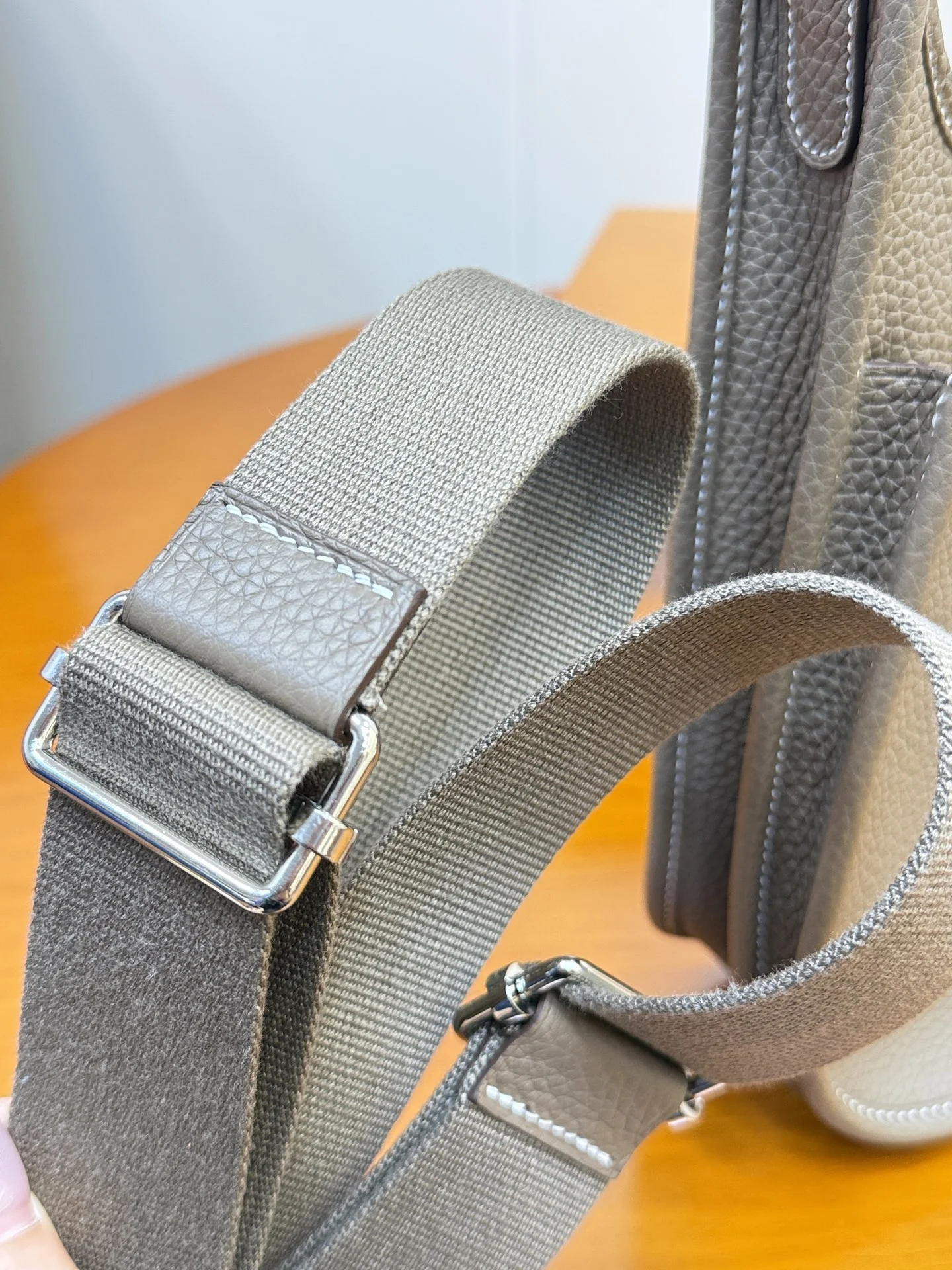 HERMES Shoulder Bags Canvas Leather (Gray) One Size A050202608091416 - Image 9