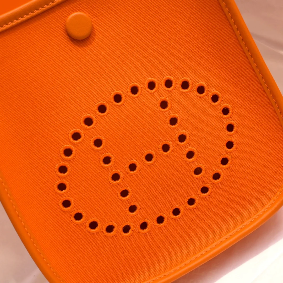 HERMES Shoulder Bags Canvas Leather (Orange) 16X29CM I50202608090440 - Image 4