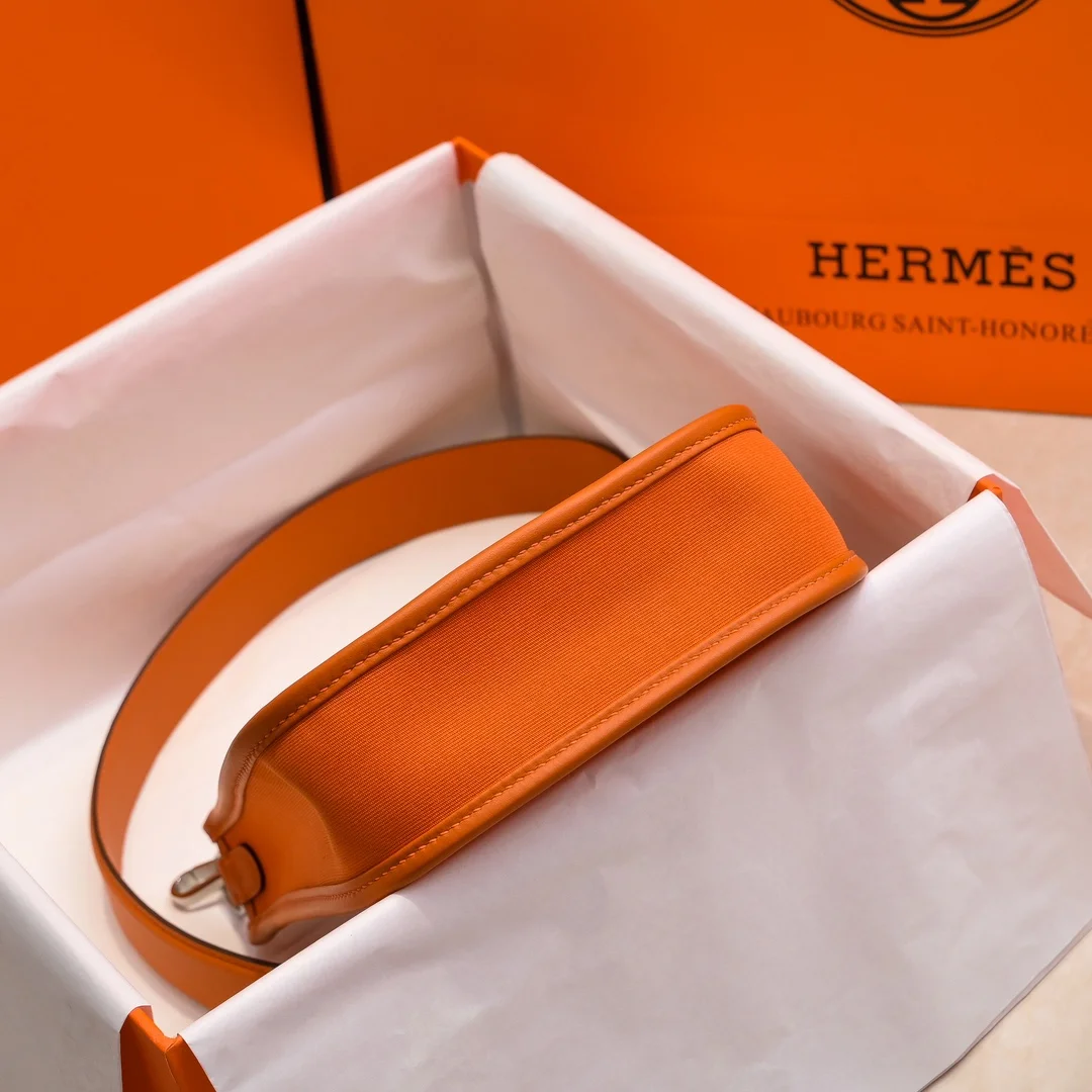 HERMES Shoulder Bags Canvas Leather (Orange) 16X29CM I50202608090440 - Image 8