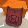 HERMES Shoulder Bags Canvas Togo Leather (Red-Brown) One Size I50202608090122