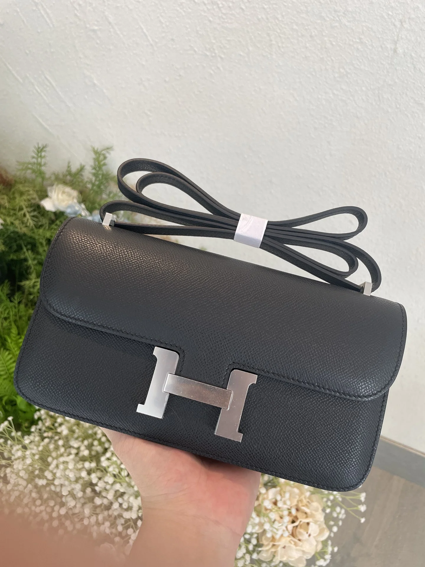 HERMES Shoulder Bags Epsom Leather (Black-Silver) 24CM A100202608090508