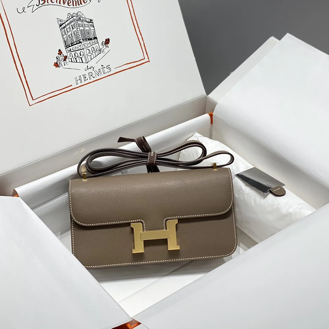 HERMES Shoulder Bags Epsom Leather (Brown-Gold) 24X12X4CM A100202608090536 - Image 2