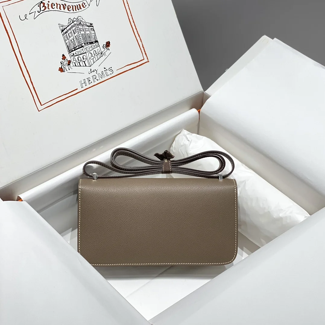 HERMES Shoulder Bags Epsom Leather (Brown-Gold) 24X12X4CM A100202608090536 - Image 3