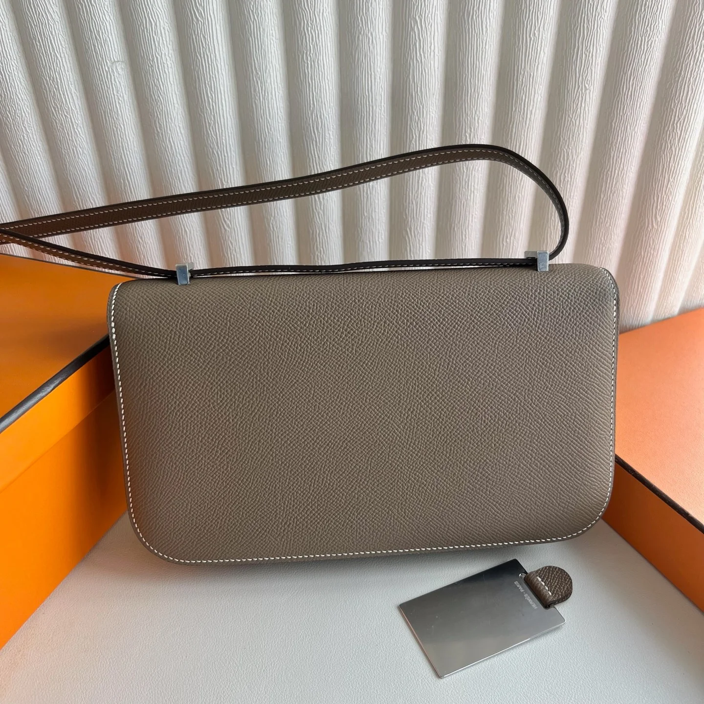HERMES Shoulder Bags Epsom Leather (Brown-Silver) 24CM A100202608090489 - Image 5