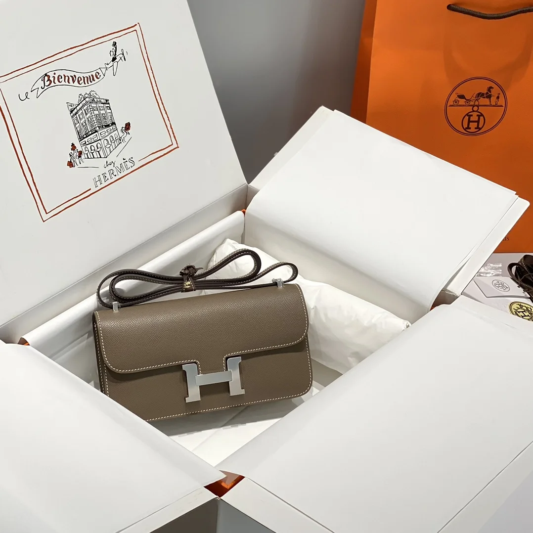 HERMES Shoulder Bags Epsom Leather (Brown-Silver) 24X12X4CM A100202608090535