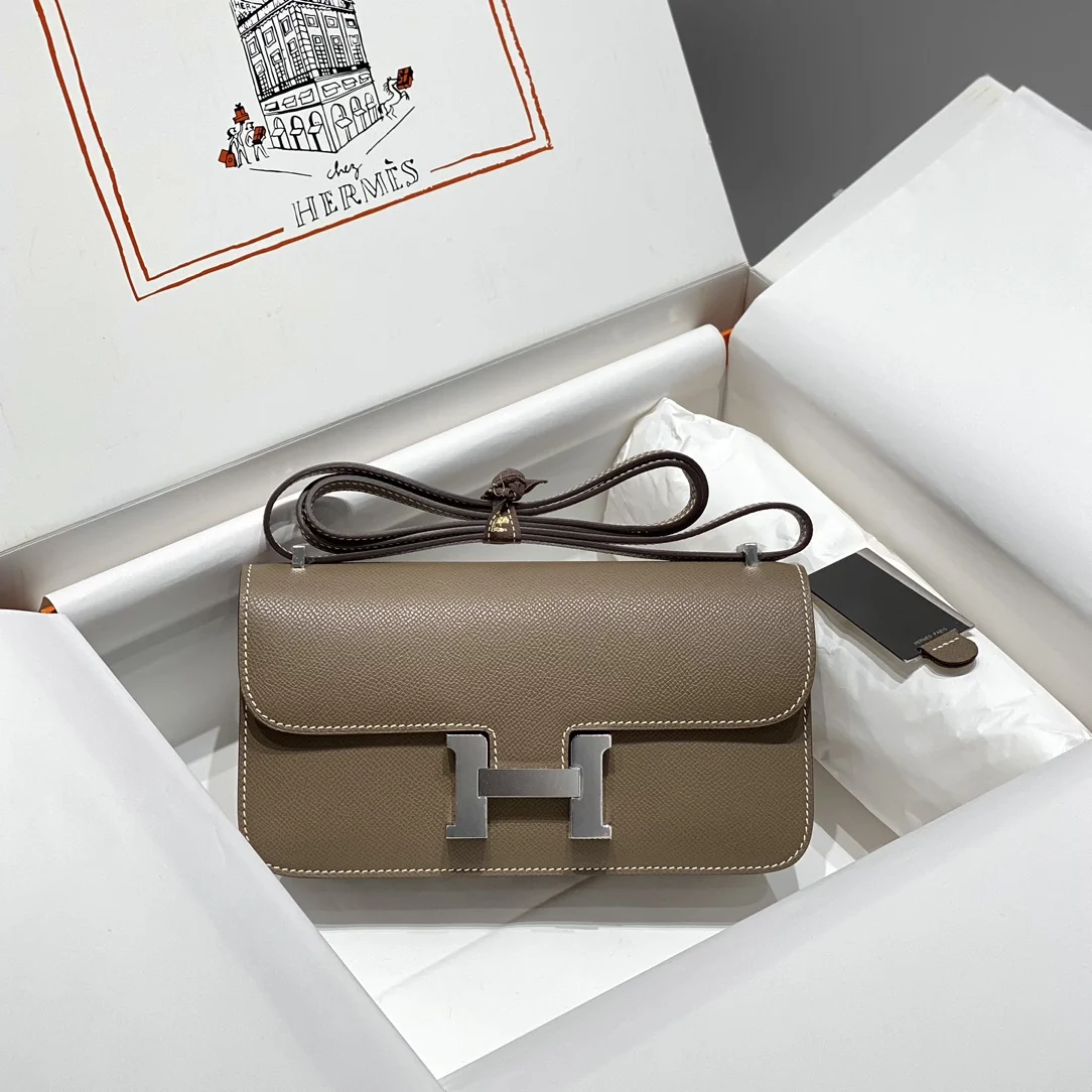 HERMES Shoulder Bags Epsom Leather (Brown-Silver) 24X12X4CM A100202608090535 - Image 2