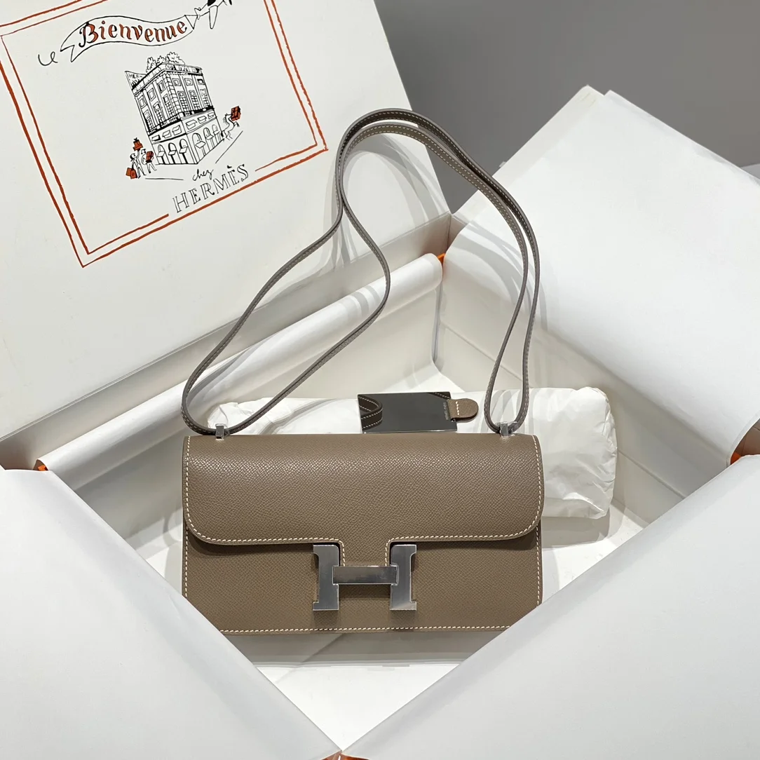 HERMES Shoulder Bags Epsom Leather (Brown-Silver) 24X12X4CM A100202608090535 - Image 4