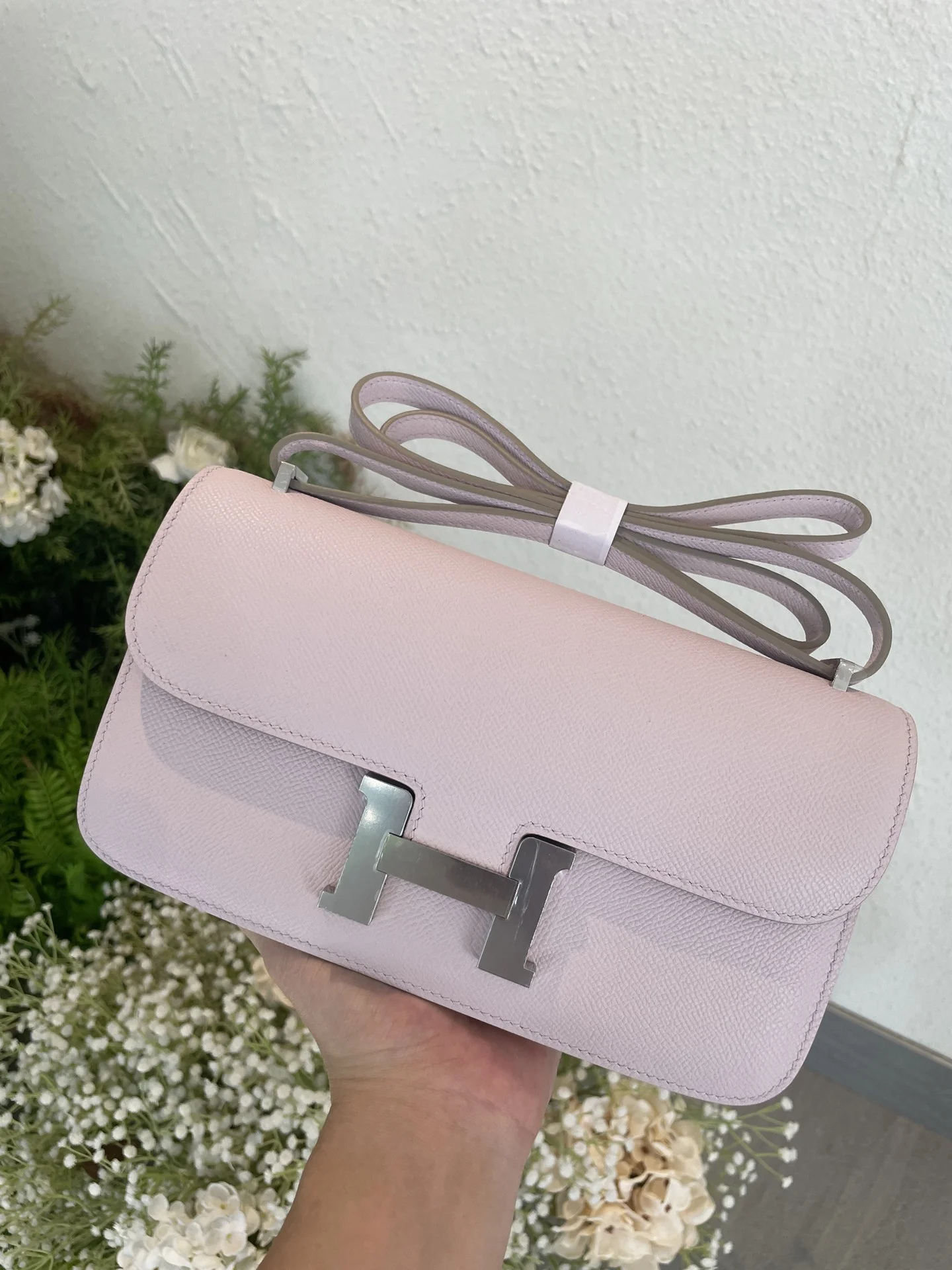 HERMES Shoulder Bags Epsom Leather (Pink-Silver) 24CM A100202608090511