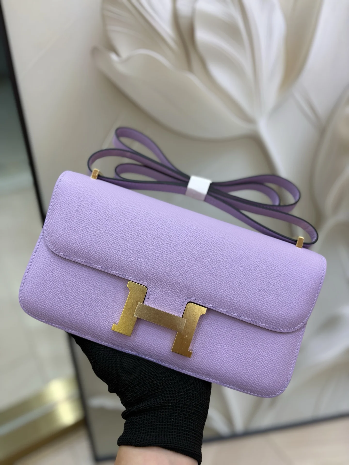 HERMES Shoulder Bags Epsom Leather (Purple-Gold) 24X18X9CM A100202608090476