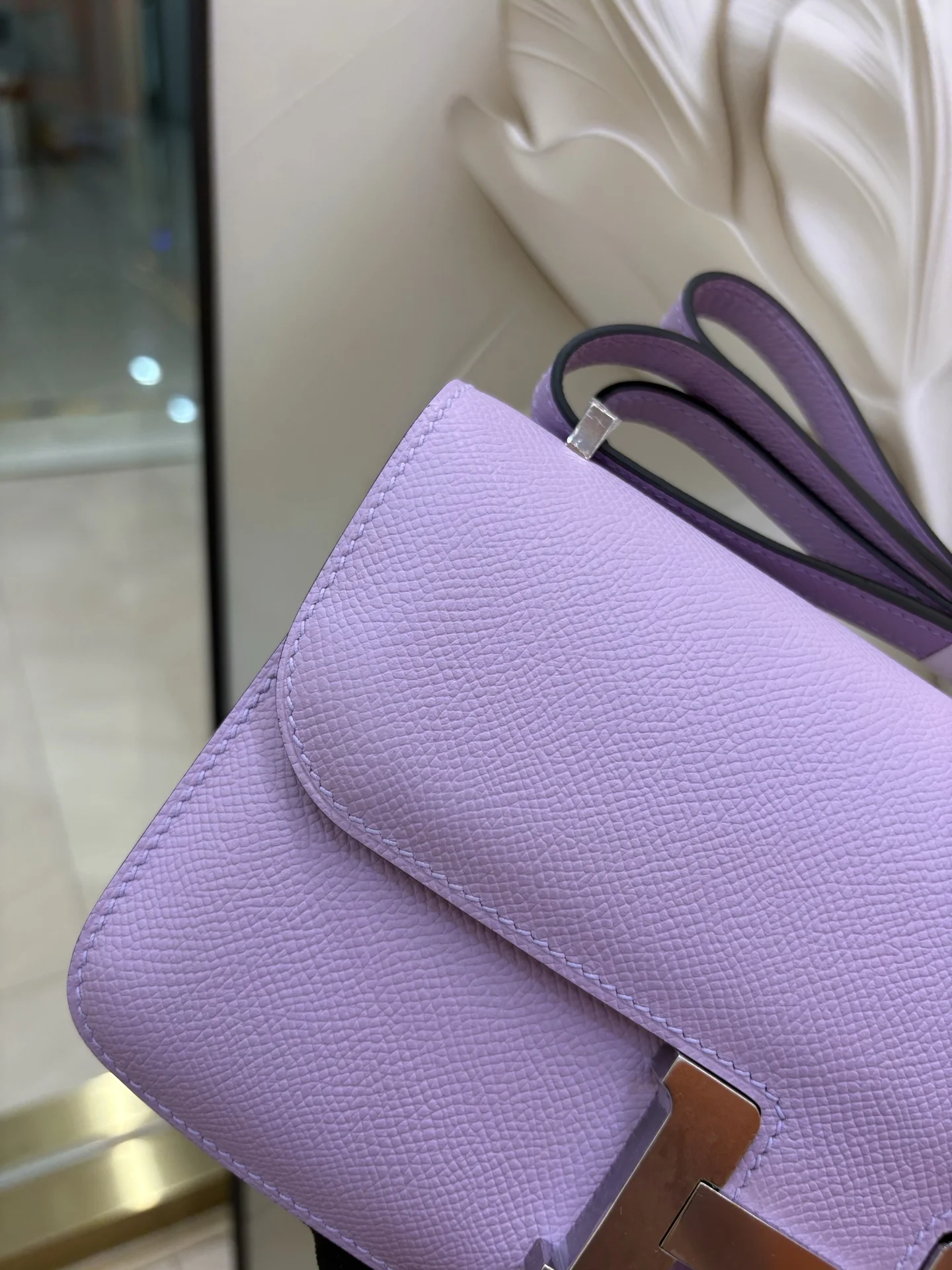 HERMES Shoulder Bags Epsom Leather (Purple-Gold) 24X18X9CM A100202608090476 - Image 3