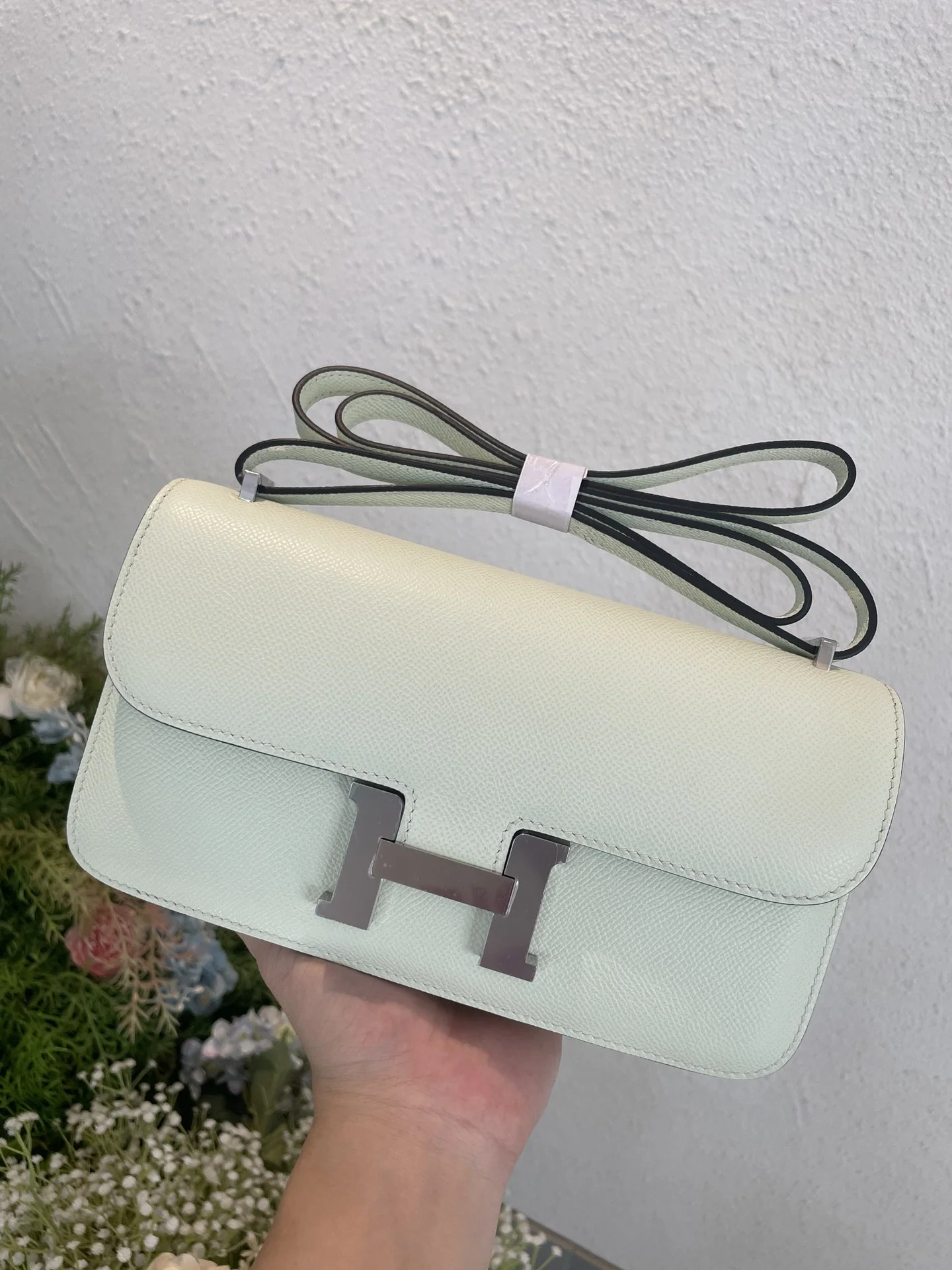 HERMES Shoulder Bags Epsom Leather (White-Silver) 24CM A100202608090512