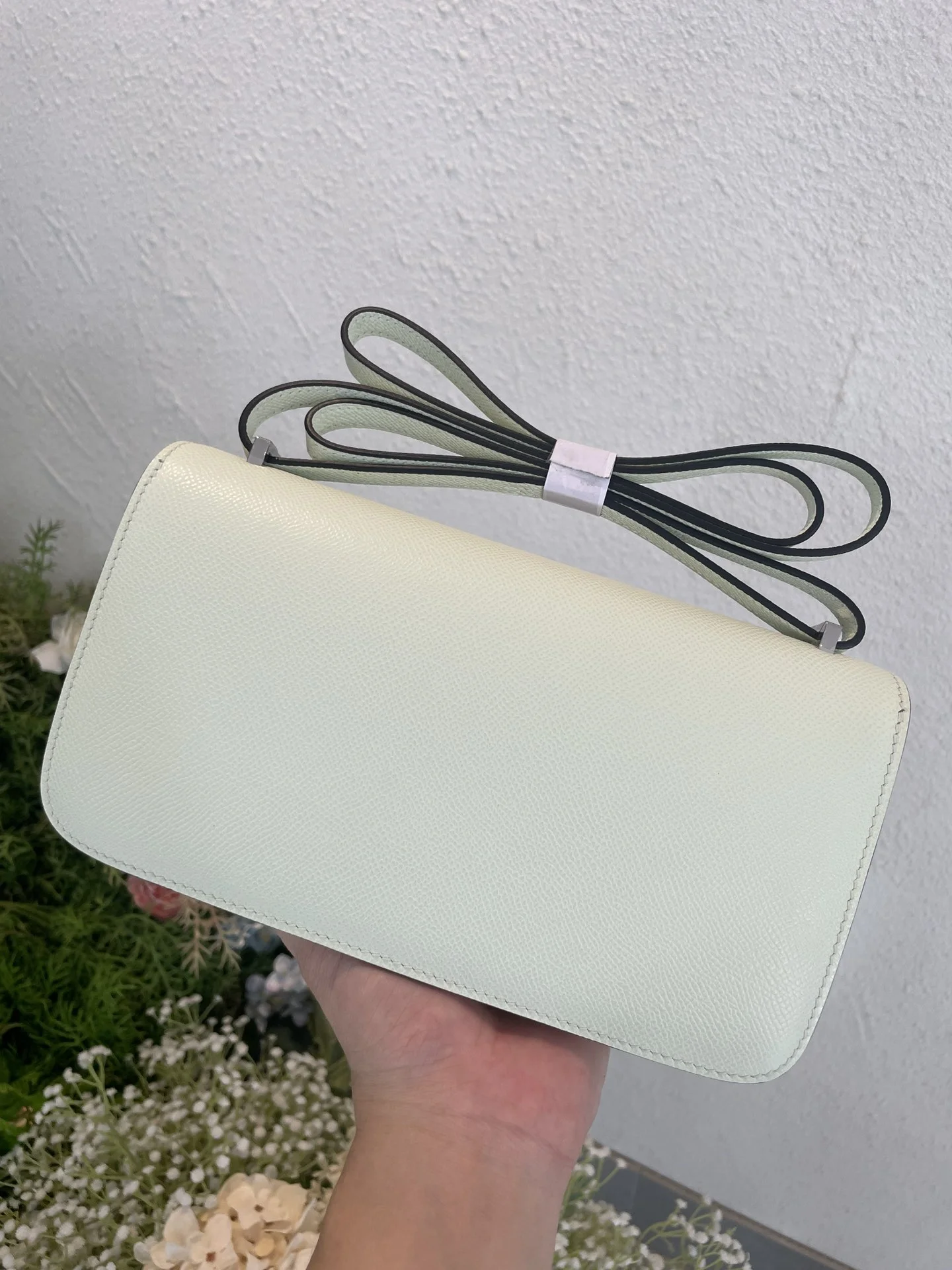 HERMES Shoulder Bags Epsom Leather (White-Silver) 24CM A100202608090512 - Image 4