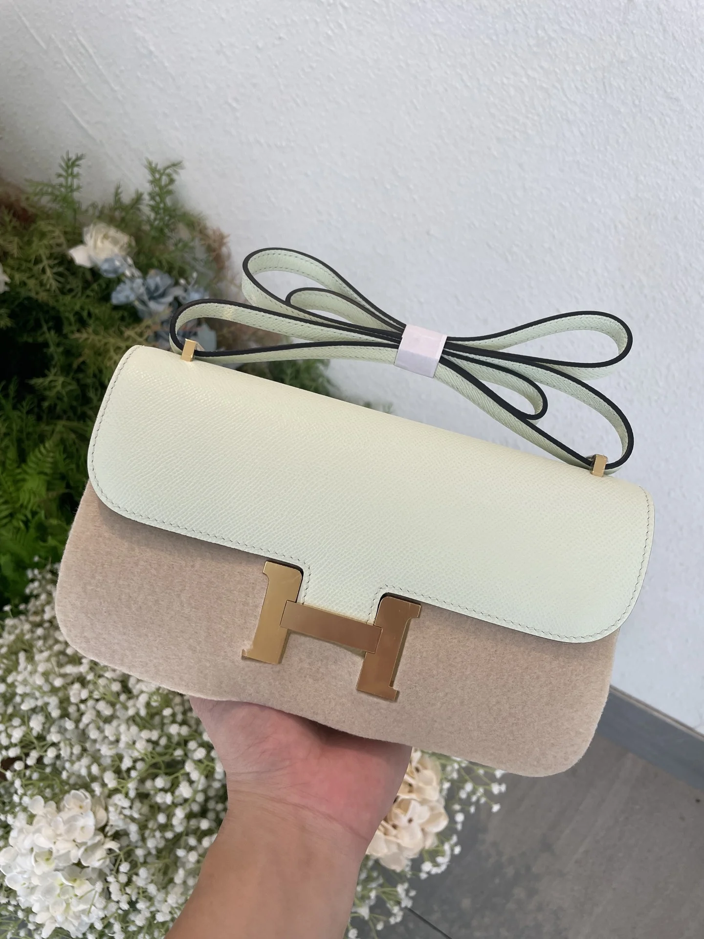 HERMES Shoulder Bags Epsom Leather (White-Silver) 24CM A100202608090512 - Image 8