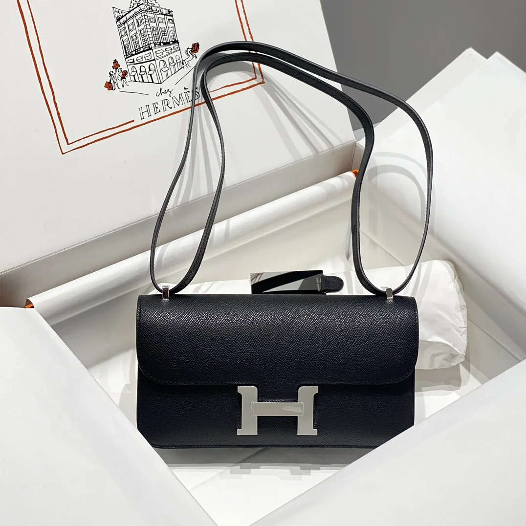 HERMES Shoulder Bags Leather (Black-Silver) 24X12X4CM A100202608090534 - Image 4