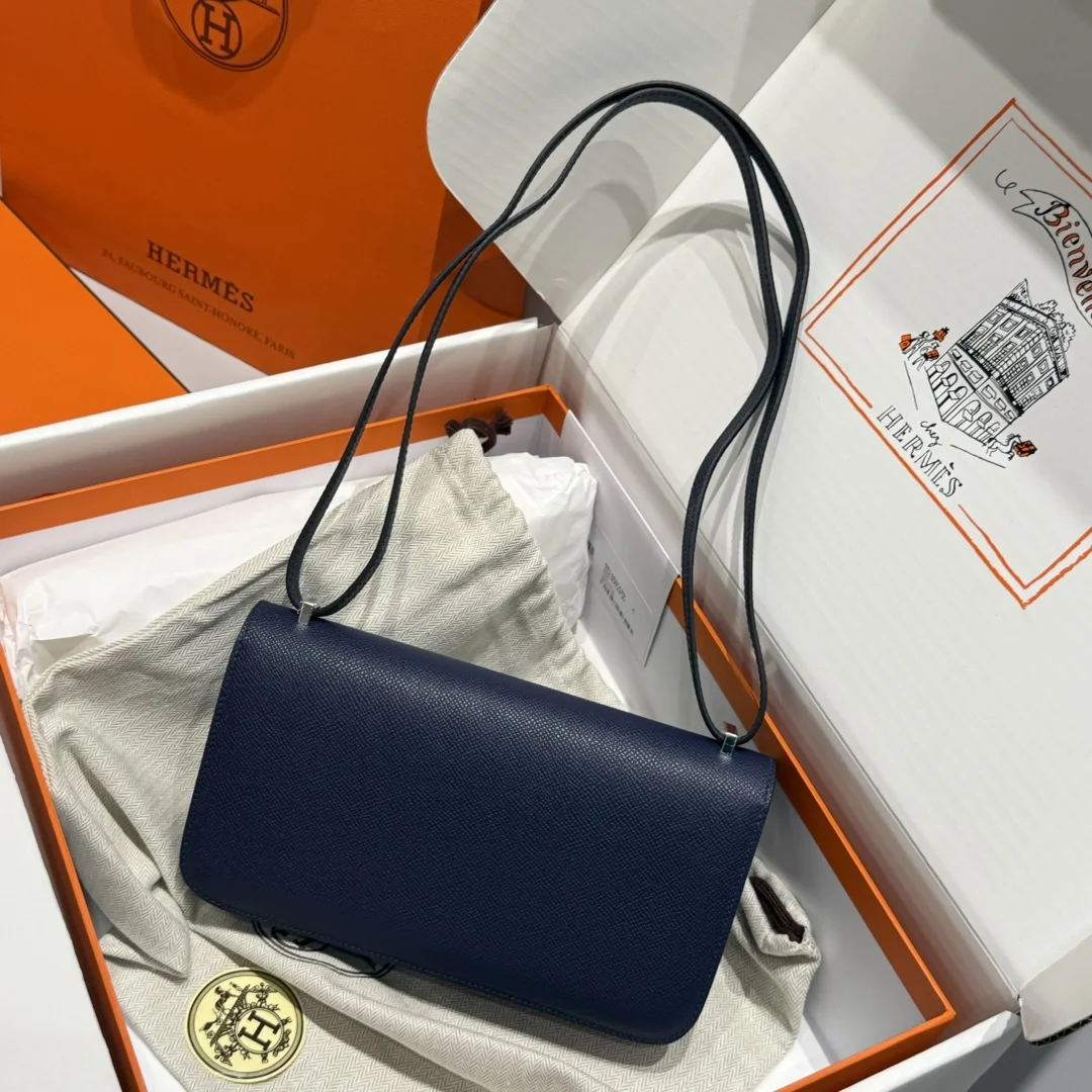 HERMES Shoulder Bags Leather (Blue-Silver) 24X12X4CM A100202608090523 - Image 2