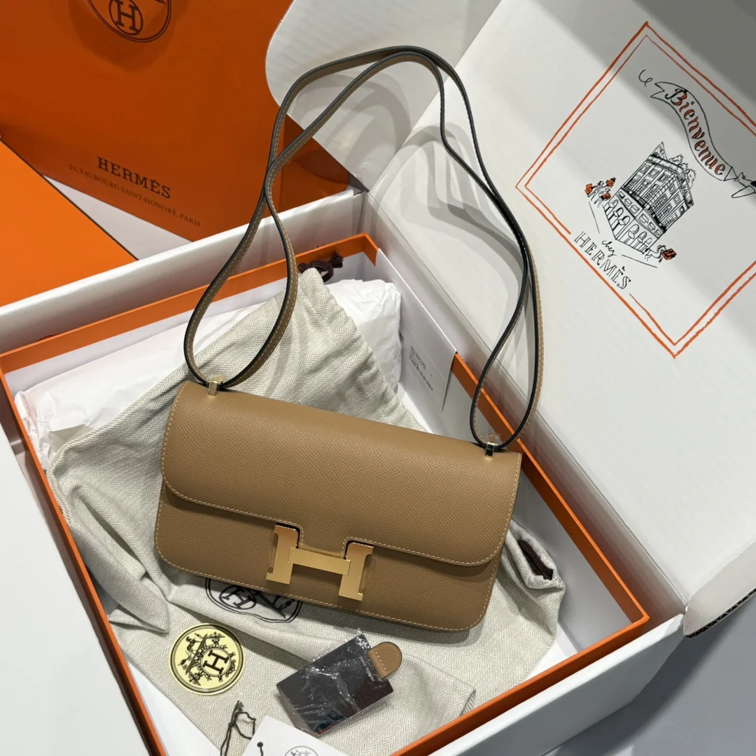 HERMES Shoulder Bags Leather (Brown-Gold) 24X12X4CM A100202608090514