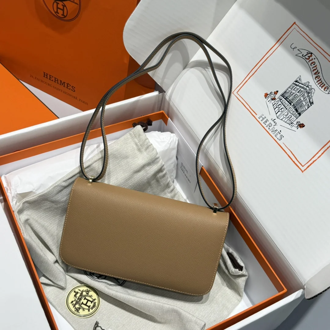 HERMES Shoulder Bags Leather (Brown-Gold) 24X12X4CM A100202608090514 - Image 2
