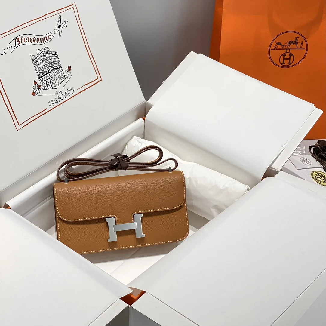 HERMES Shoulder Bags Leather (Brown-Silver) 24X12X4CM A100202608090537