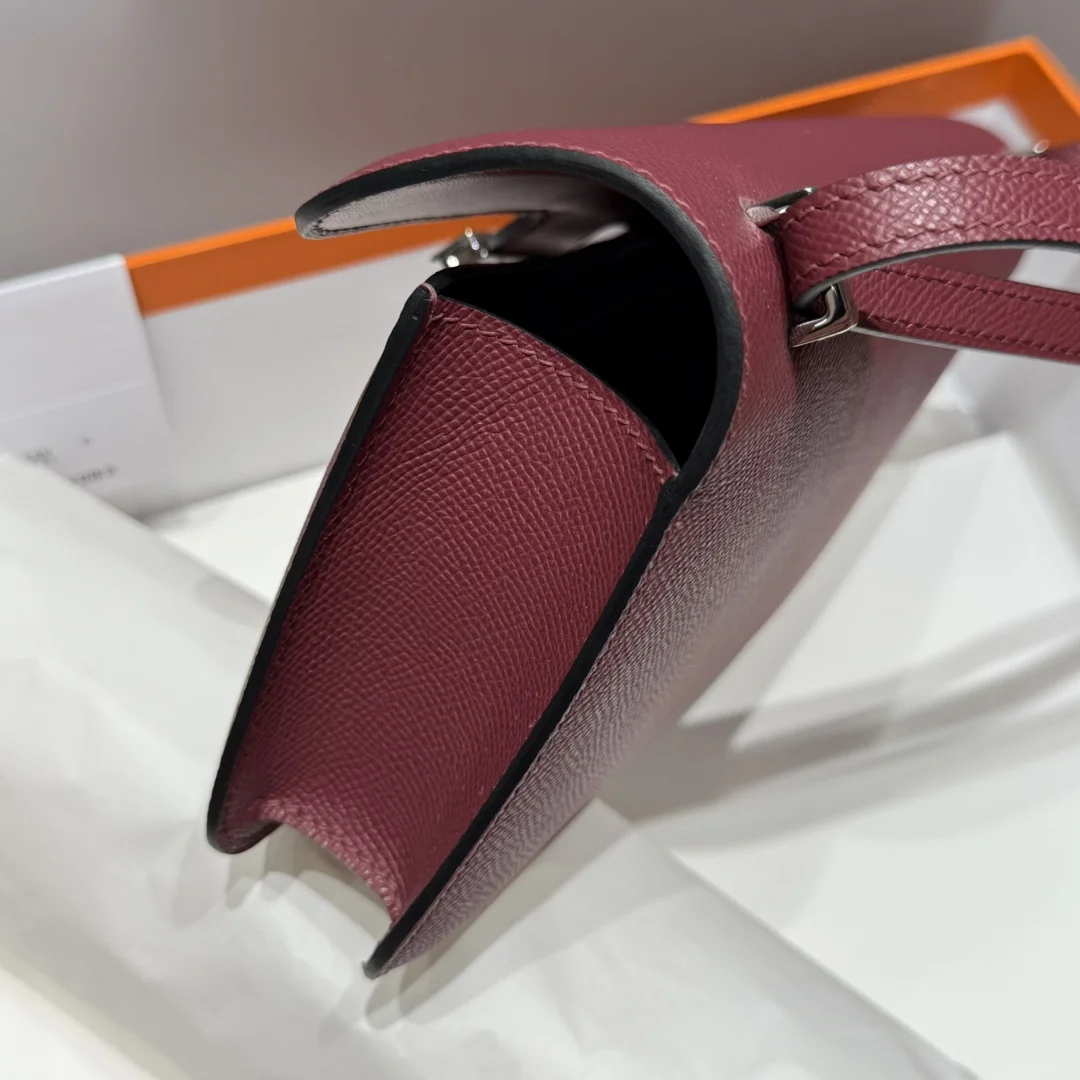 HERMES Shoulder Bags Leather (Burgundy-Silver) 24X12X4CM A100202608090529 - Image 3