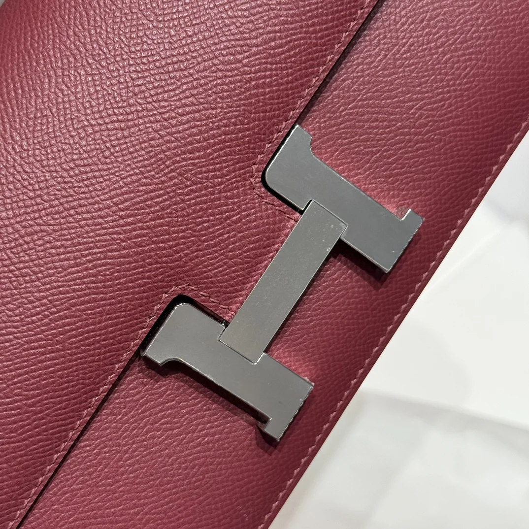 HERMES Shoulder Bags Leather (Burgundy-Silver) 24X12X4CM A100202608090529 - Image 4