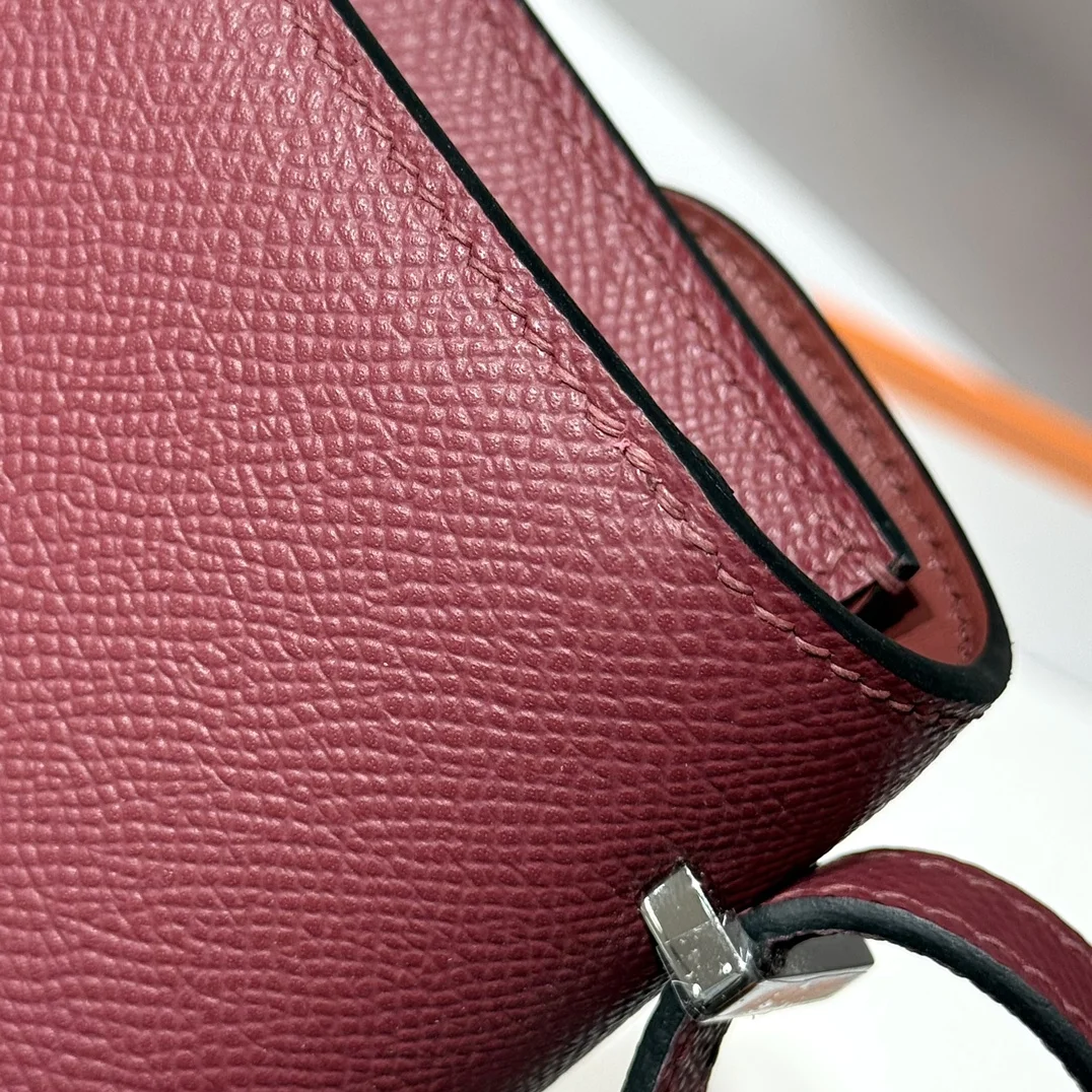 HERMES Shoulder Bags Leather (Burgundy-Silver) 24X12X4CM A100202608090529 - Image 8