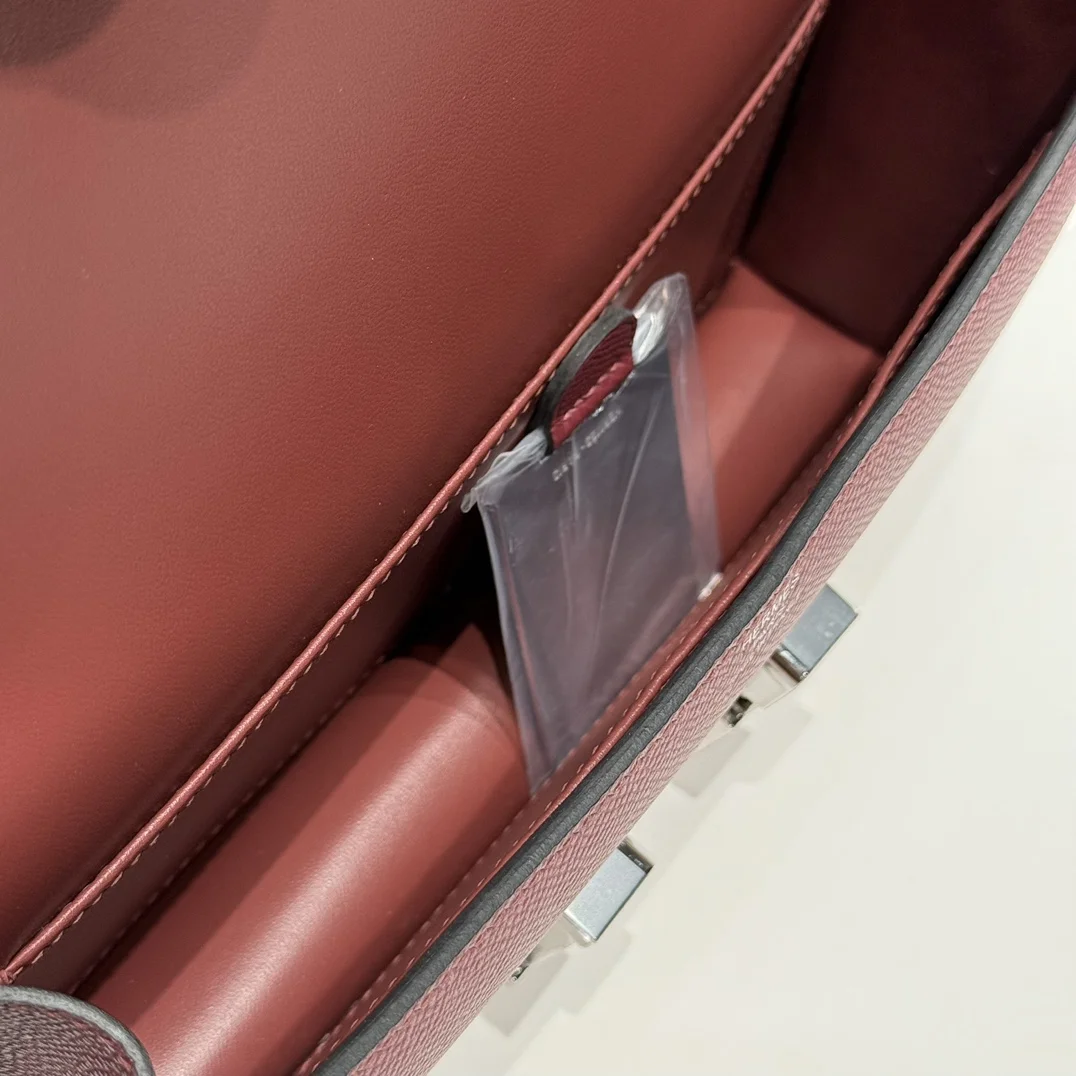 HERMES Shoulder Bags Leather (Burgundy-Silver) 24X12X4CM A100202608090529 - Image 9