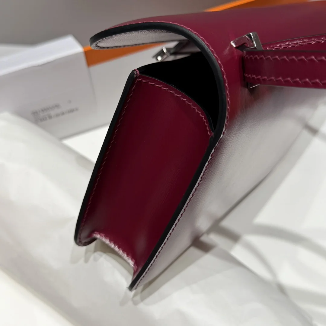 HERMES Shoulder Bags Leather (Burgundy-Silver) 24X12X4CM A100202608090532 - Image 3