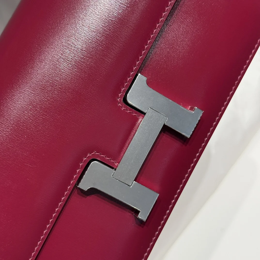 HERMES Shoulder Bags Leather (Burgundy-Silver) 24X12X4CM A100202608090532 - Image 4