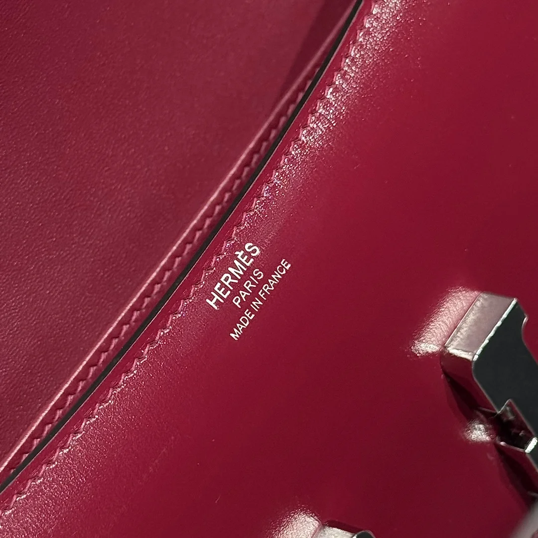 HERMES Shoulder Bags Leather (Burgundy-Silver) 24X12X4CM A100202608090532 - Image 5