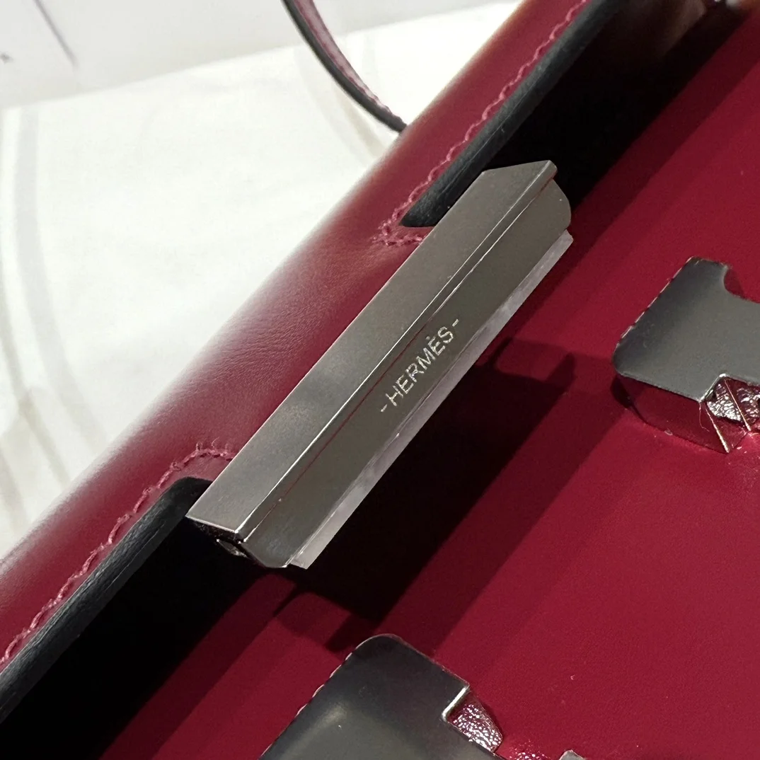 HERMES Shoulder Bags Leather (Burgundy-Silver) 24X12X4CM A100202608090532 - Image 6