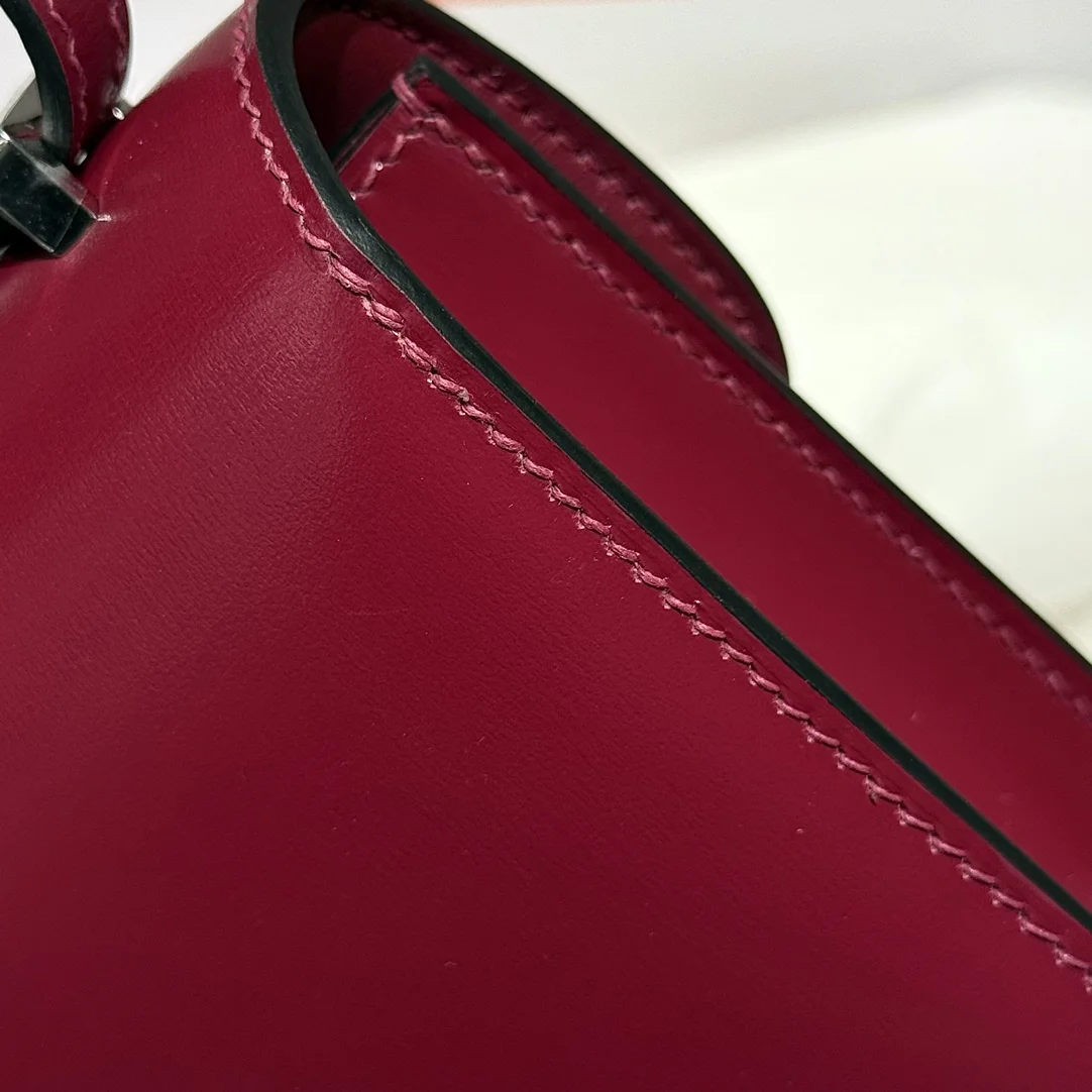HERMES Shoulder Bags Leather (Burgundy-Silver) 24X12X4CM A100202608090532 - Image 7