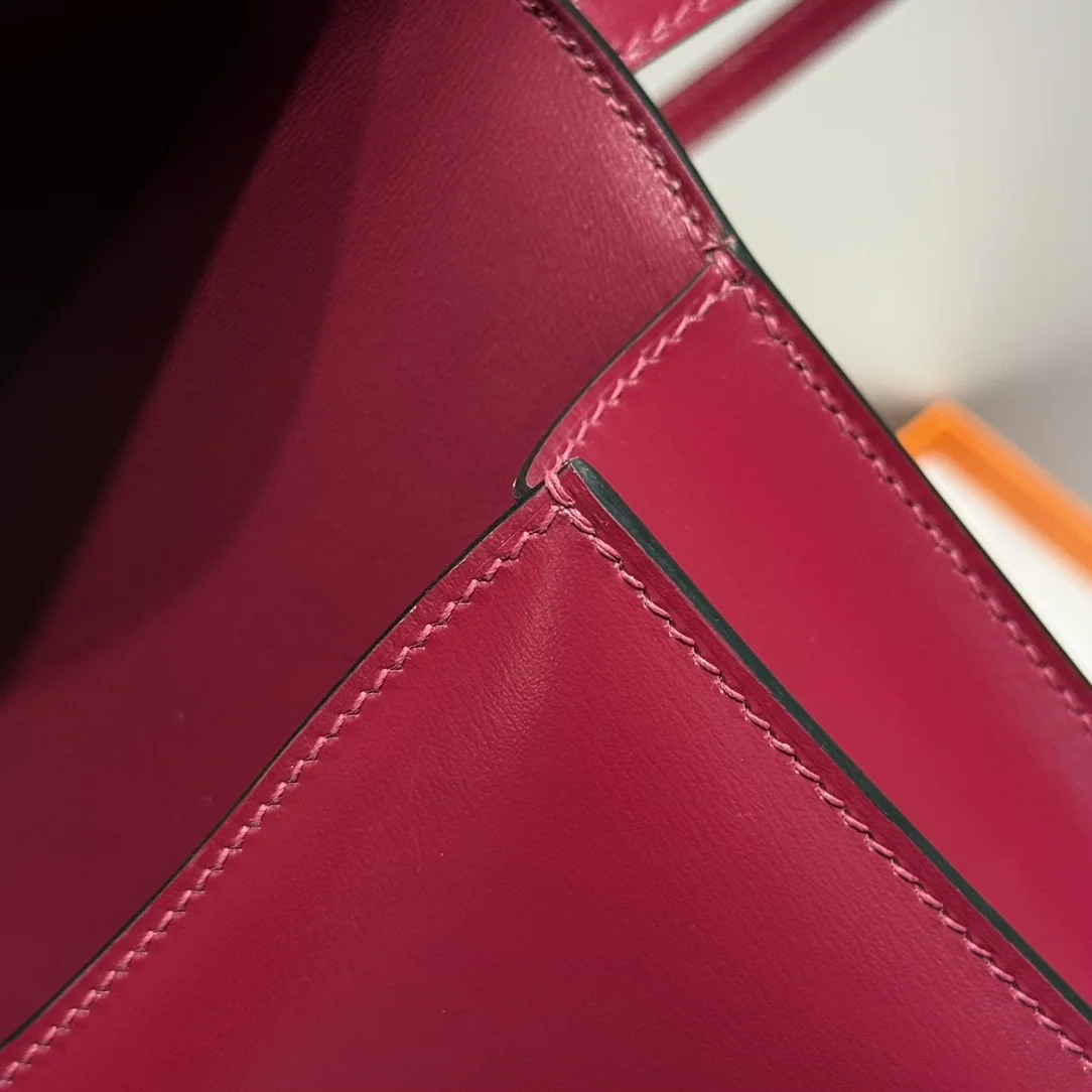 HERMES Shoulder Bags Leather (Burgundy-Silver) 24X12X4CM A100202608090532 - Image 8