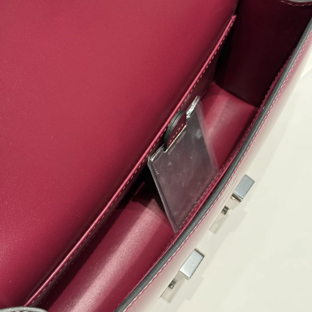 HERMES Shoulder Bags Leather (Burgundy-Silver) 24X12X4CM A100202608090532 - Image 9
