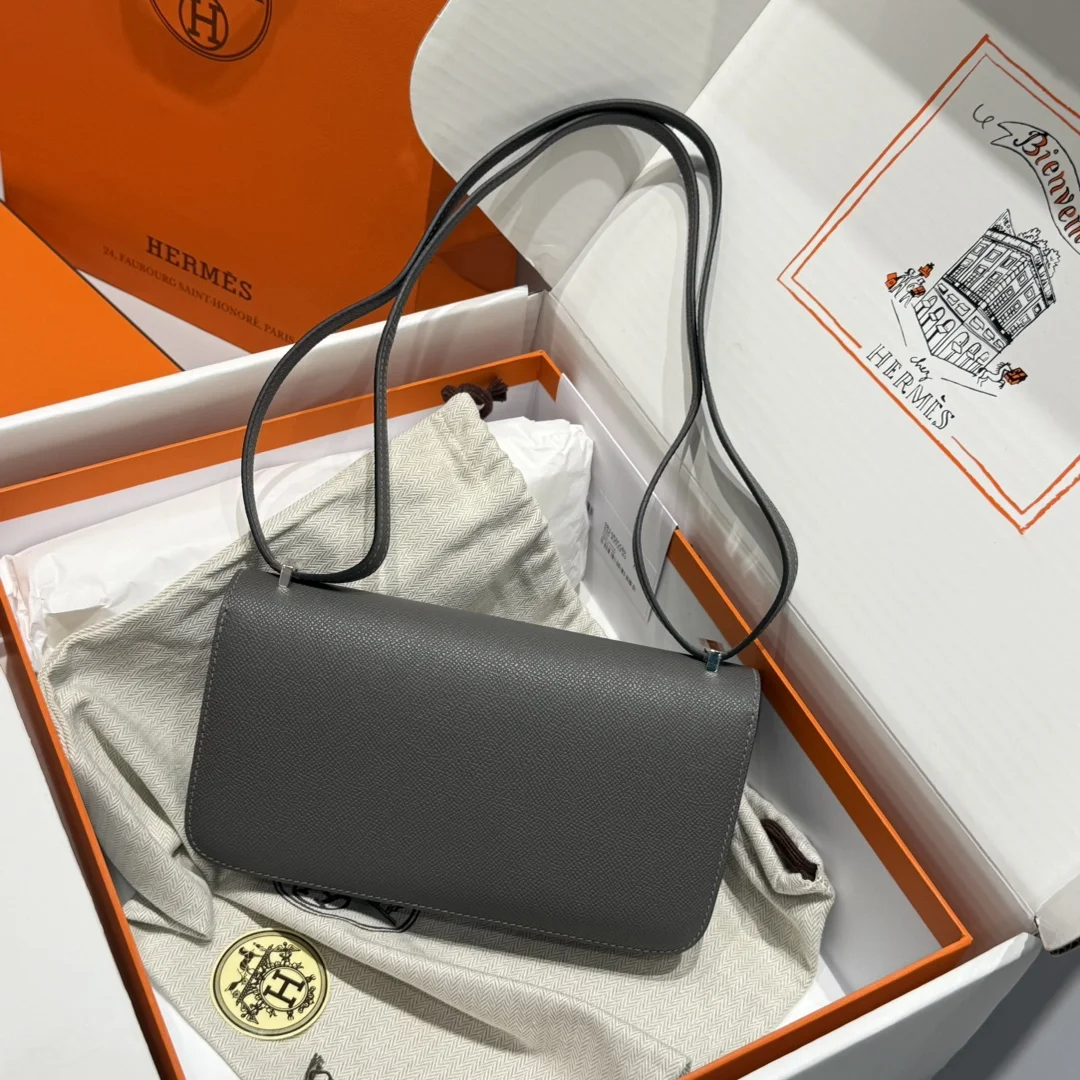 HERMES Shoulder Bags Leather (Gray-Silver) 24X12X4CM A100202608090518 - Image 2