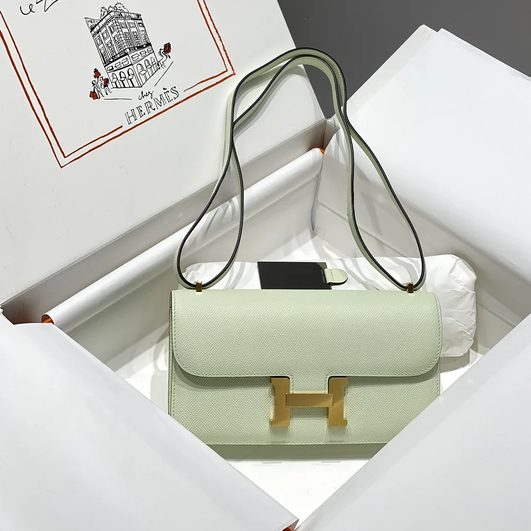 HERMES Shoulder Bags Leather (Green-Gold) 24X12X4CM A100202608090545 - Image 2