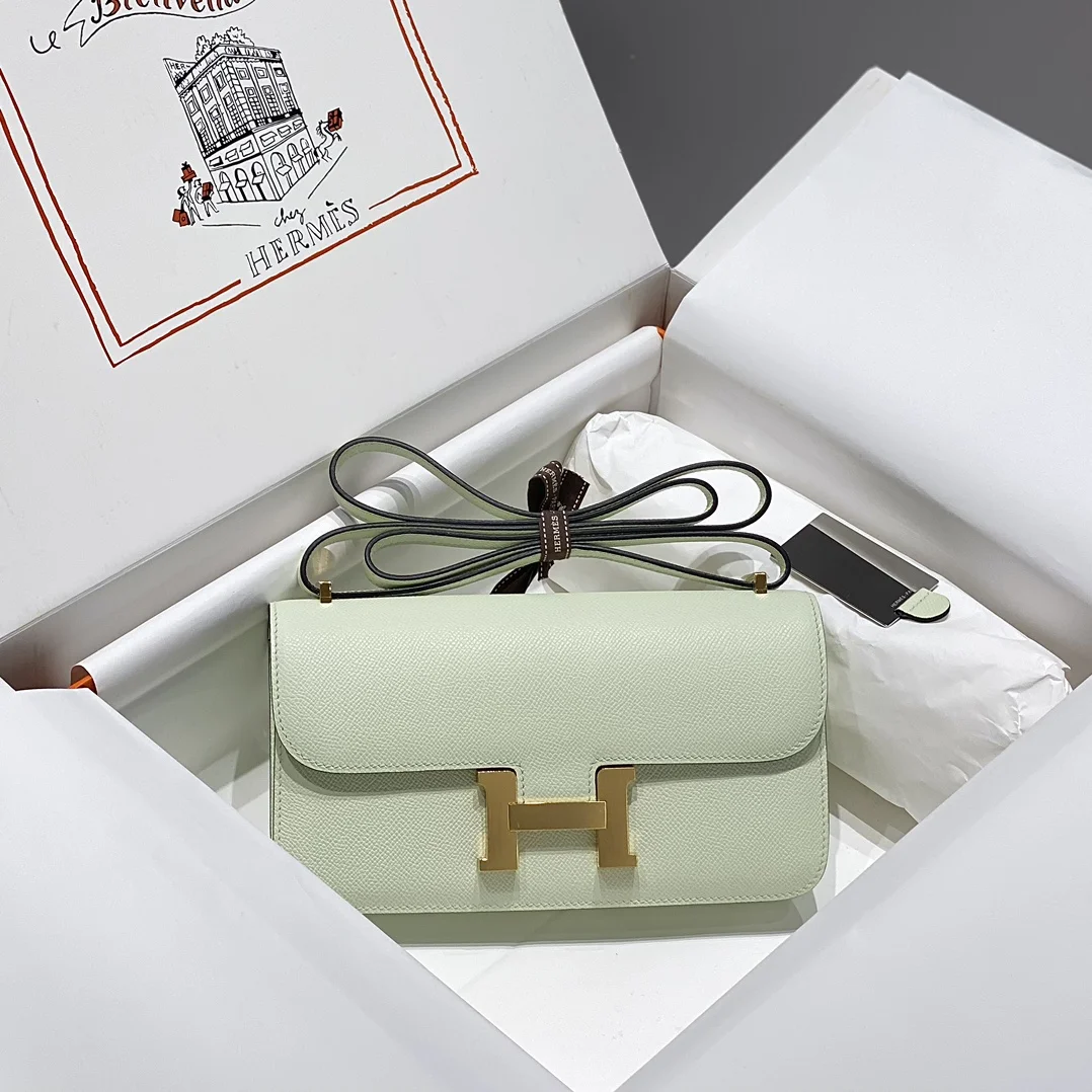 HERMES Shoulder Bags Leather (Green-Gold) 24X12X4CM A100202608090545 - Image 3