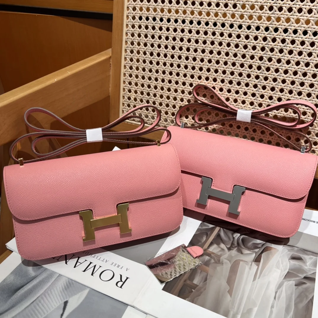 HERMES Shoulder Bags Leather (Pink-Gold) One Size A100202608090500