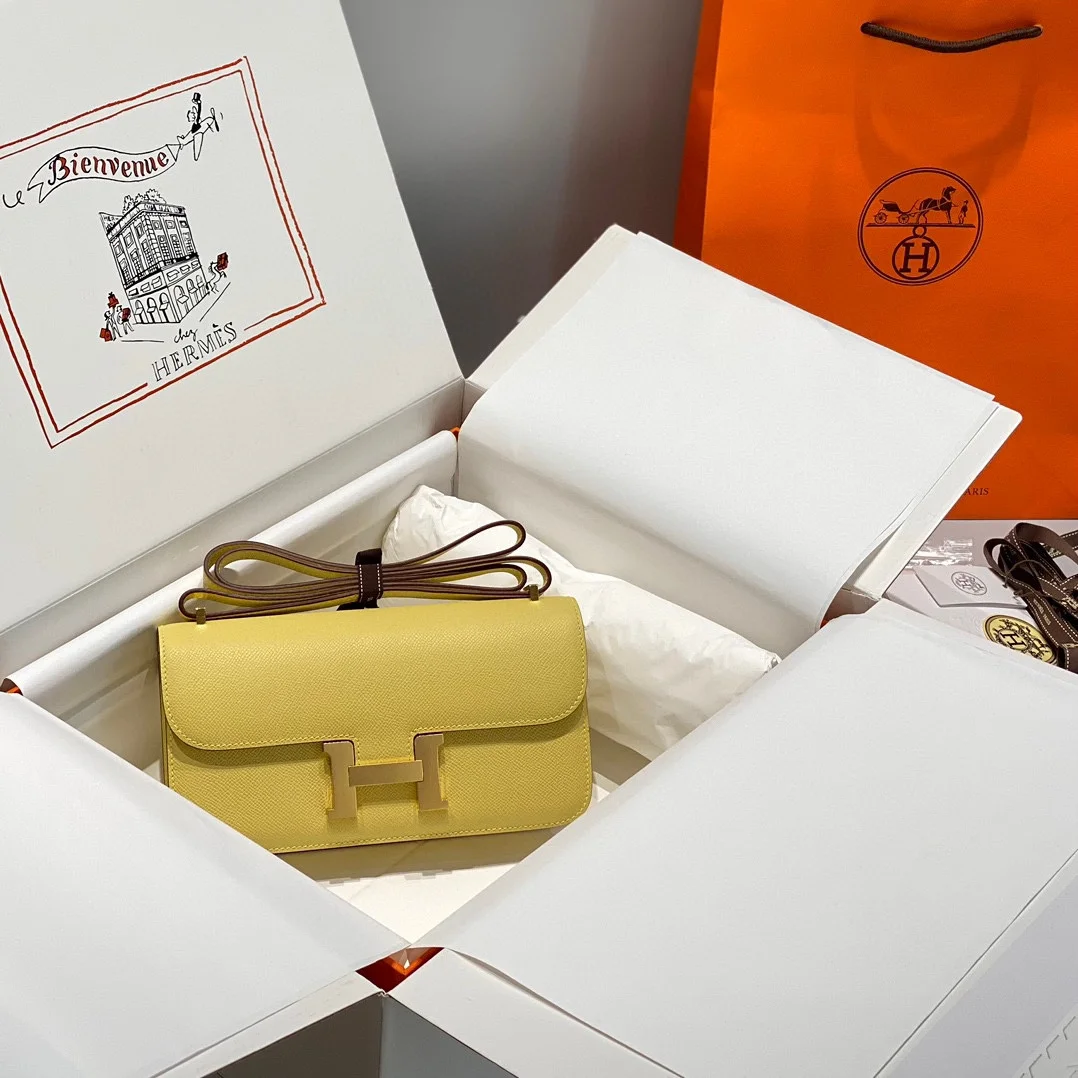 HERMES Shoulder Bags Leather (Yellow-Gold) 24X12X4CM A100202608090541