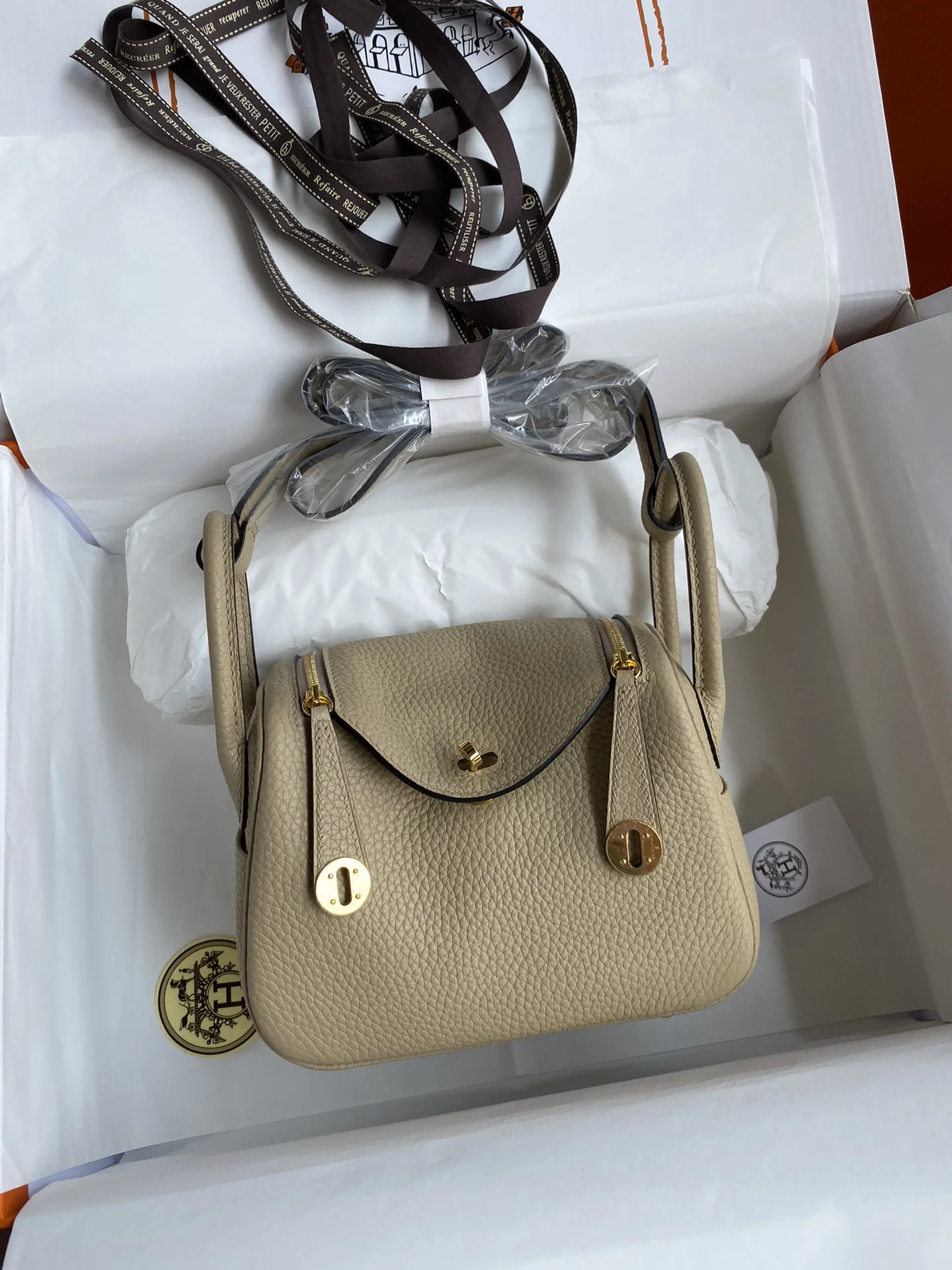 HERMES Shoulder Bags TC Leather (Beige-Gold) 19CM H50202608090413