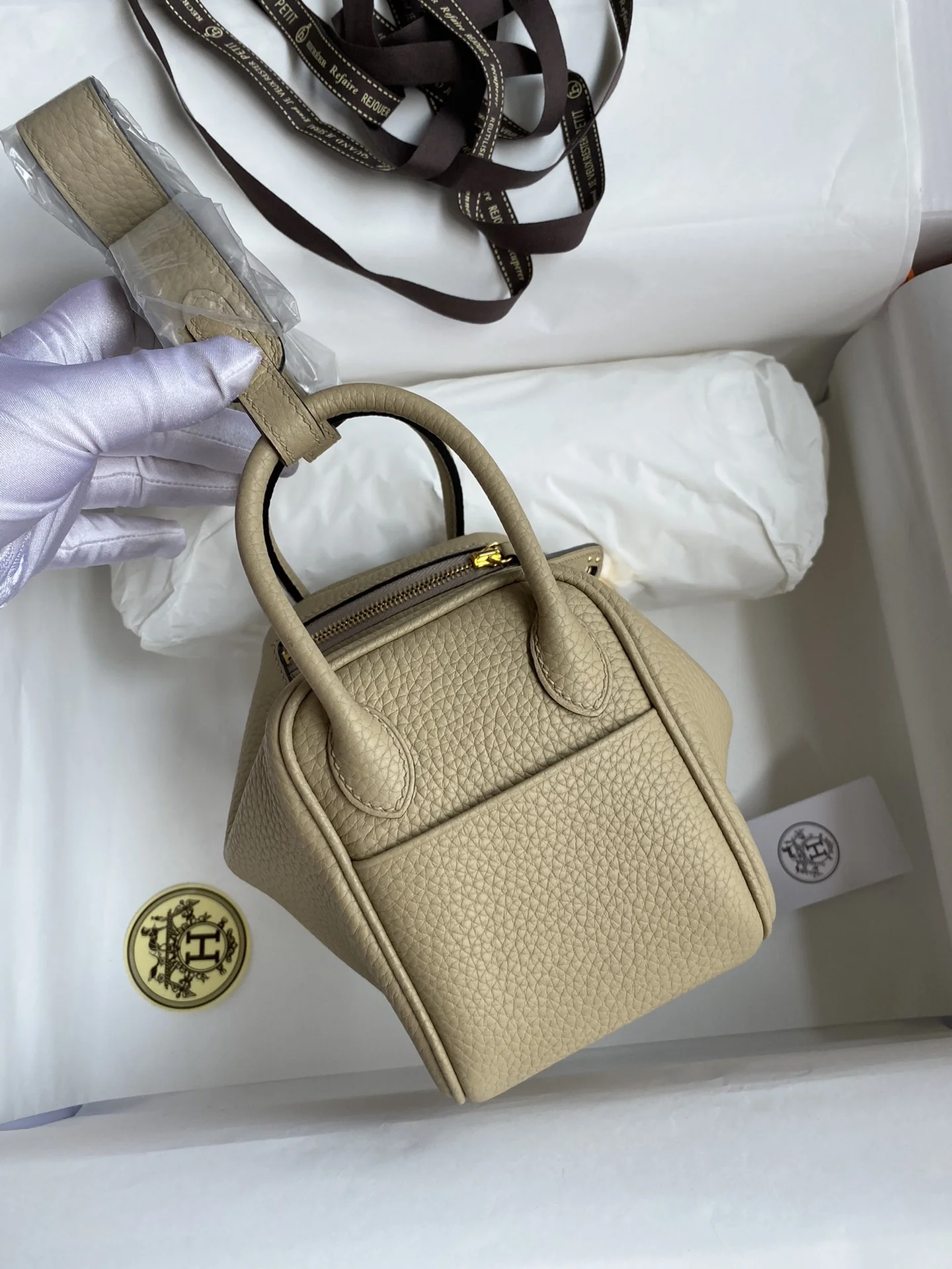 HERMES Shoulder Bags TC Leather (Beige-Gold) 19CM H50202608090413 - Image 3