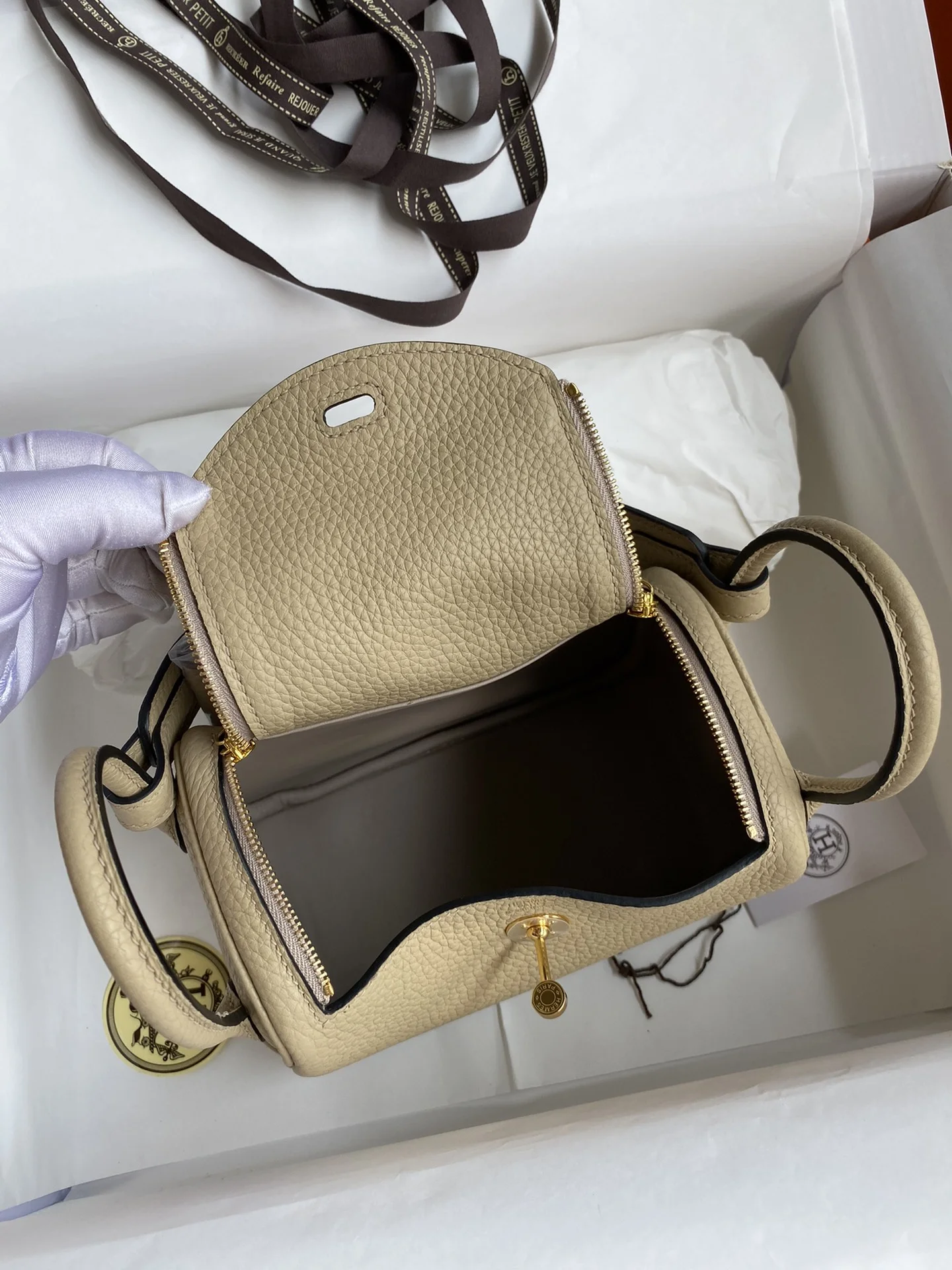 HERMES Shoulder Bags TC Leather (Beige-Gold) 19CM H50202608090413 - Image 7