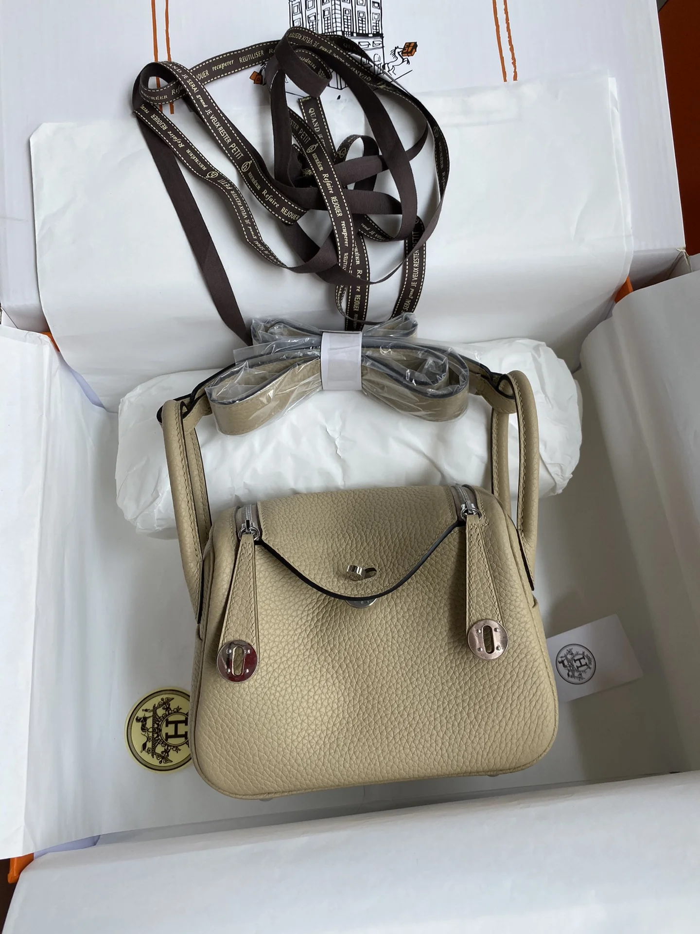 HERMES Shoulder Bags TC Leather (Beige-Silver) 19CM H50202608090414