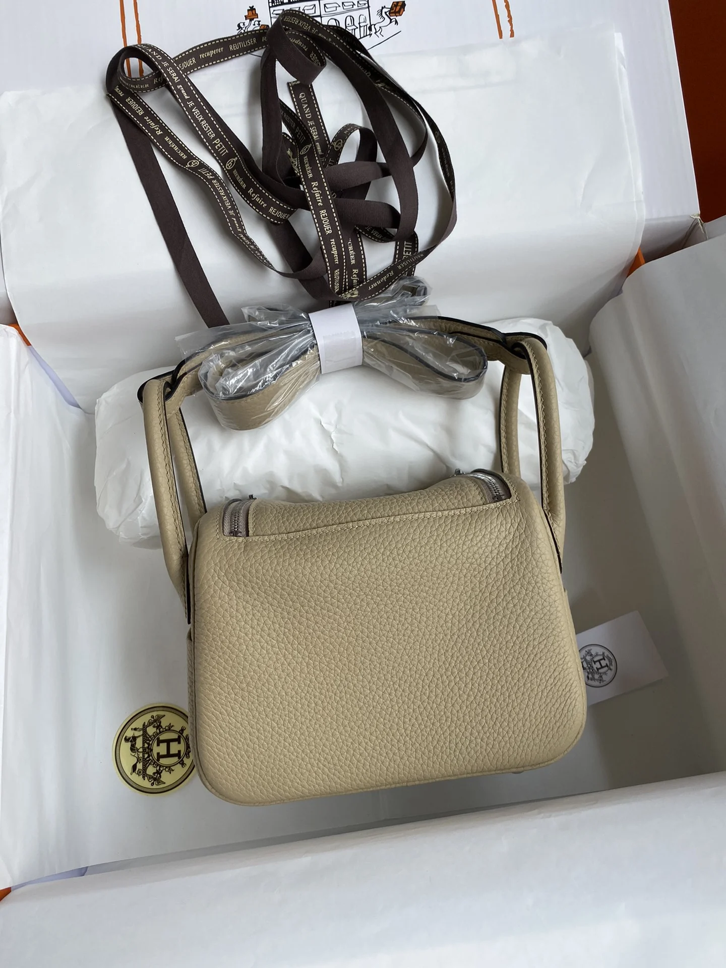 HERMES Shoulder Bags TC Leather (Beige-Silver) 19CM H50202608090414 - Image 2