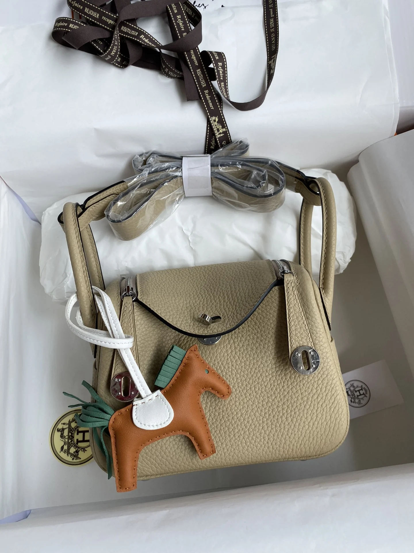 HERMES Shoulder Bags TC Leather (Beige-Silver) 19CM H50202608090414 - Image 9