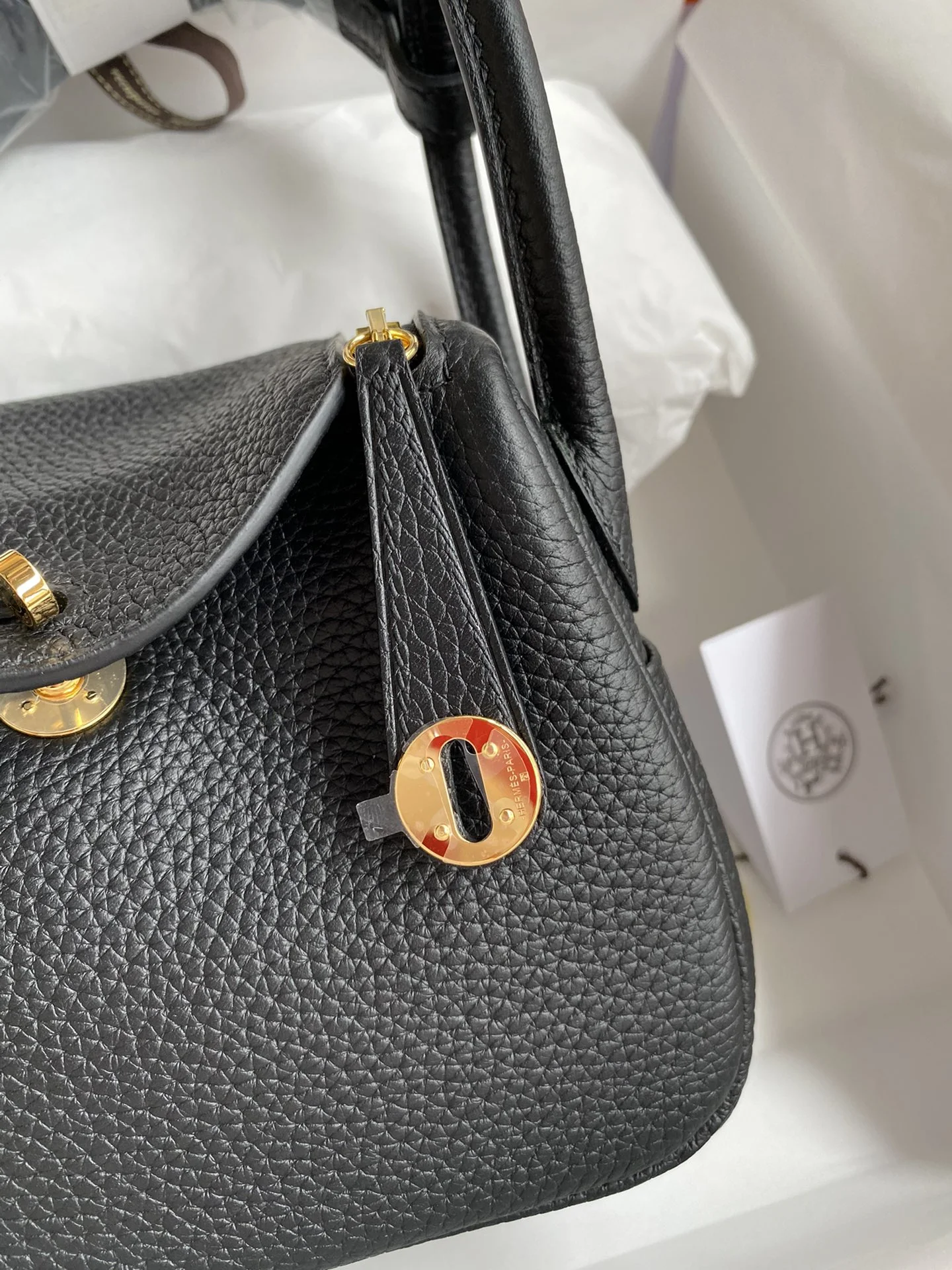 HERMES Shoulder Bags TC Leather (Black-Gold) 19CM H50202608090390 - Image 3