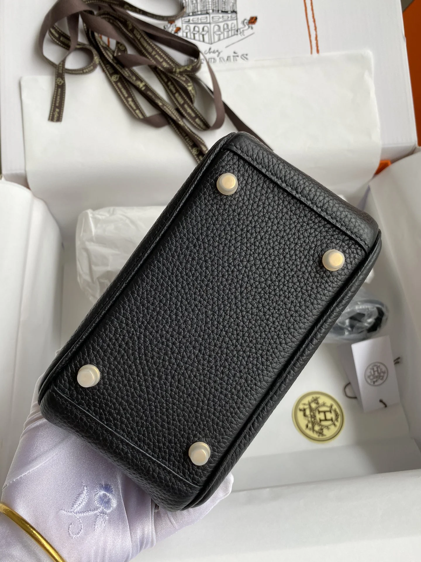 HERMES Shoulder Bags TC Leather (Black-Gold) 19CM H50202608090390 - Image 8