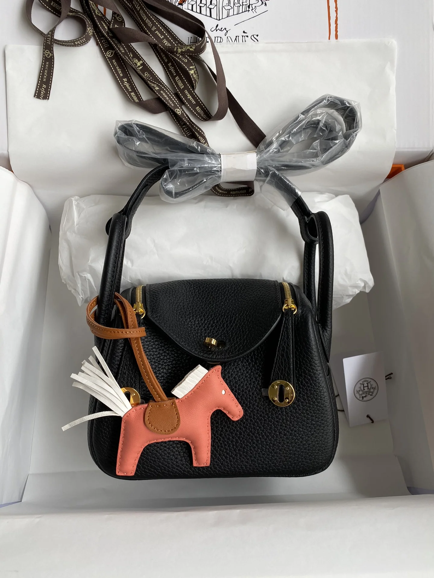 HERMES Shoulder Bags TC Leather (Black-Gold) 19CM H50202608090390 - Image 9
